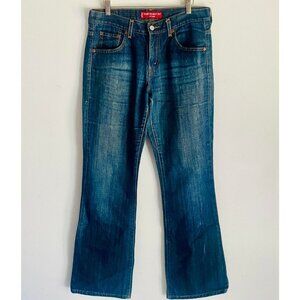 Levi's Size 10L/W30 Straight leg Mid Rise Dark Wash Zip Fly Denim Jeans